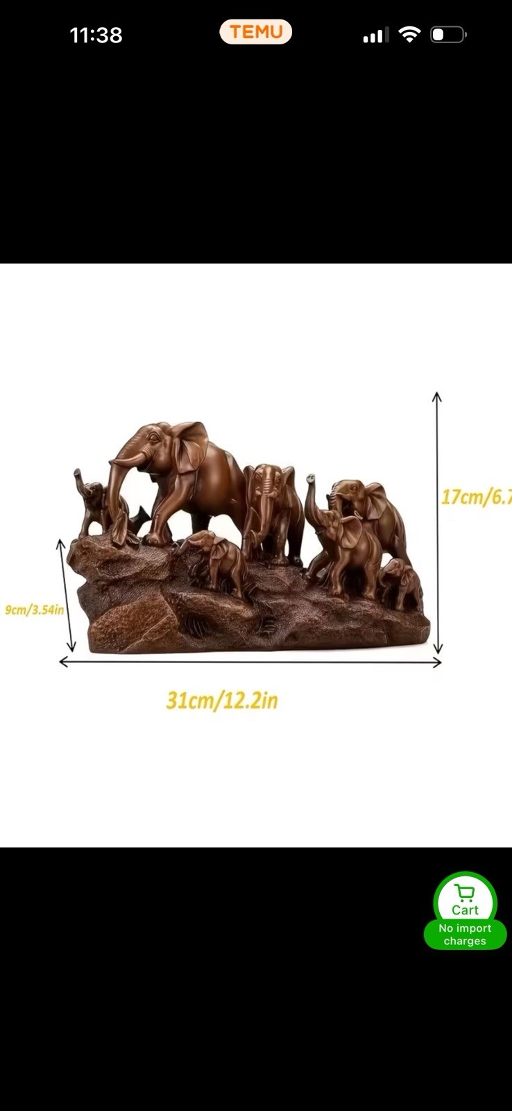 New Beautiful Family Of Hearding Elephants Resin Collectible Sculpture Decor