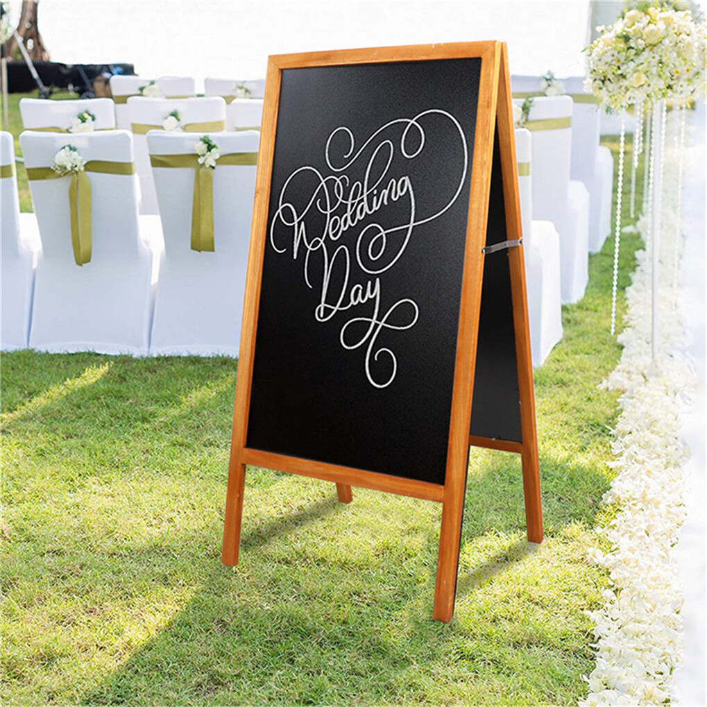 Large Outdoor Double Side Sidewalk Wooden A Frame Chalkboard Magnetic Sign Board