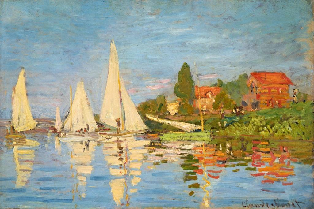 Claude Monet Regattas at Argenteuil 1872 French Impressionist Poster 16×24