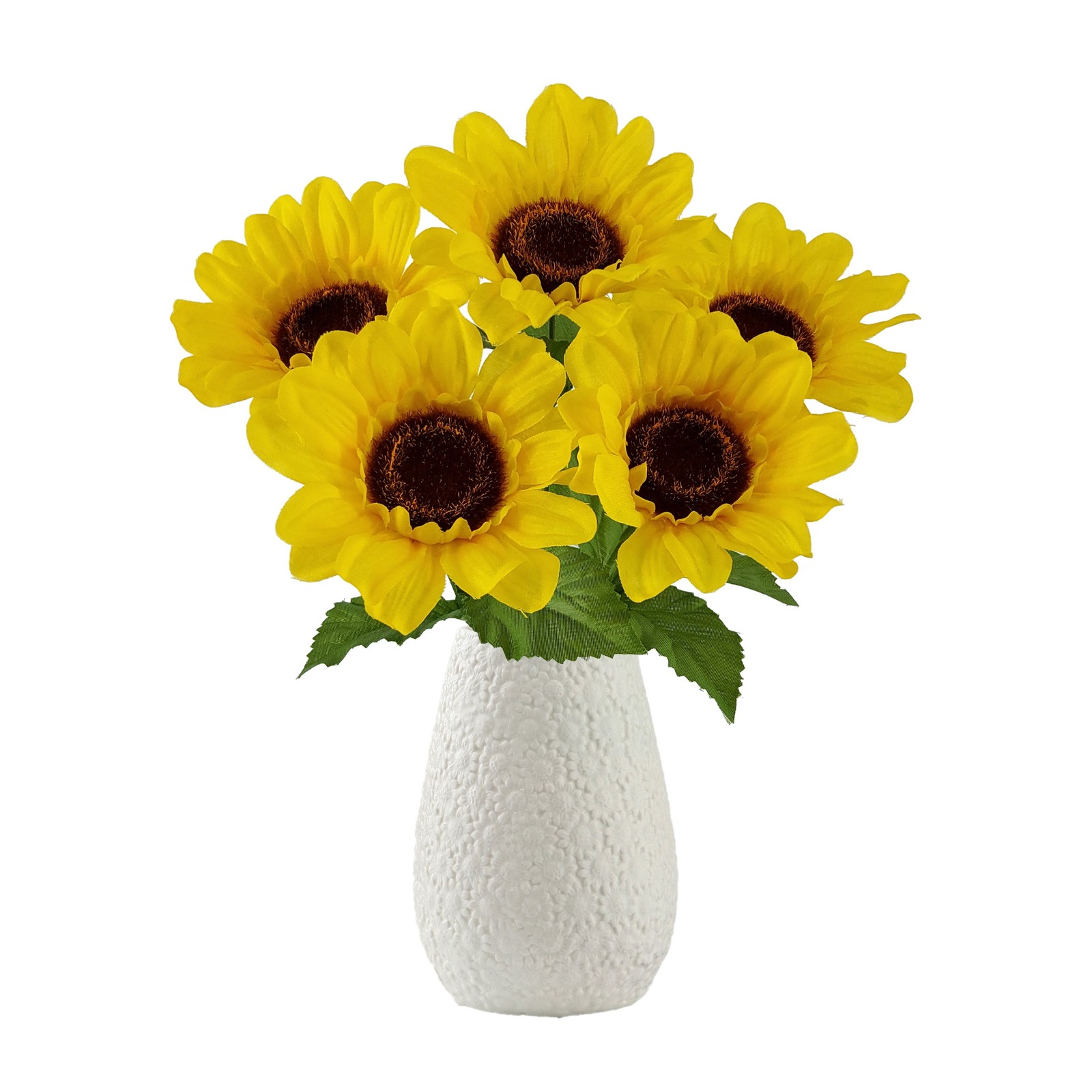 4 Pack 12.5 in Indoor Artificial Sunflower Pick Yellow Color