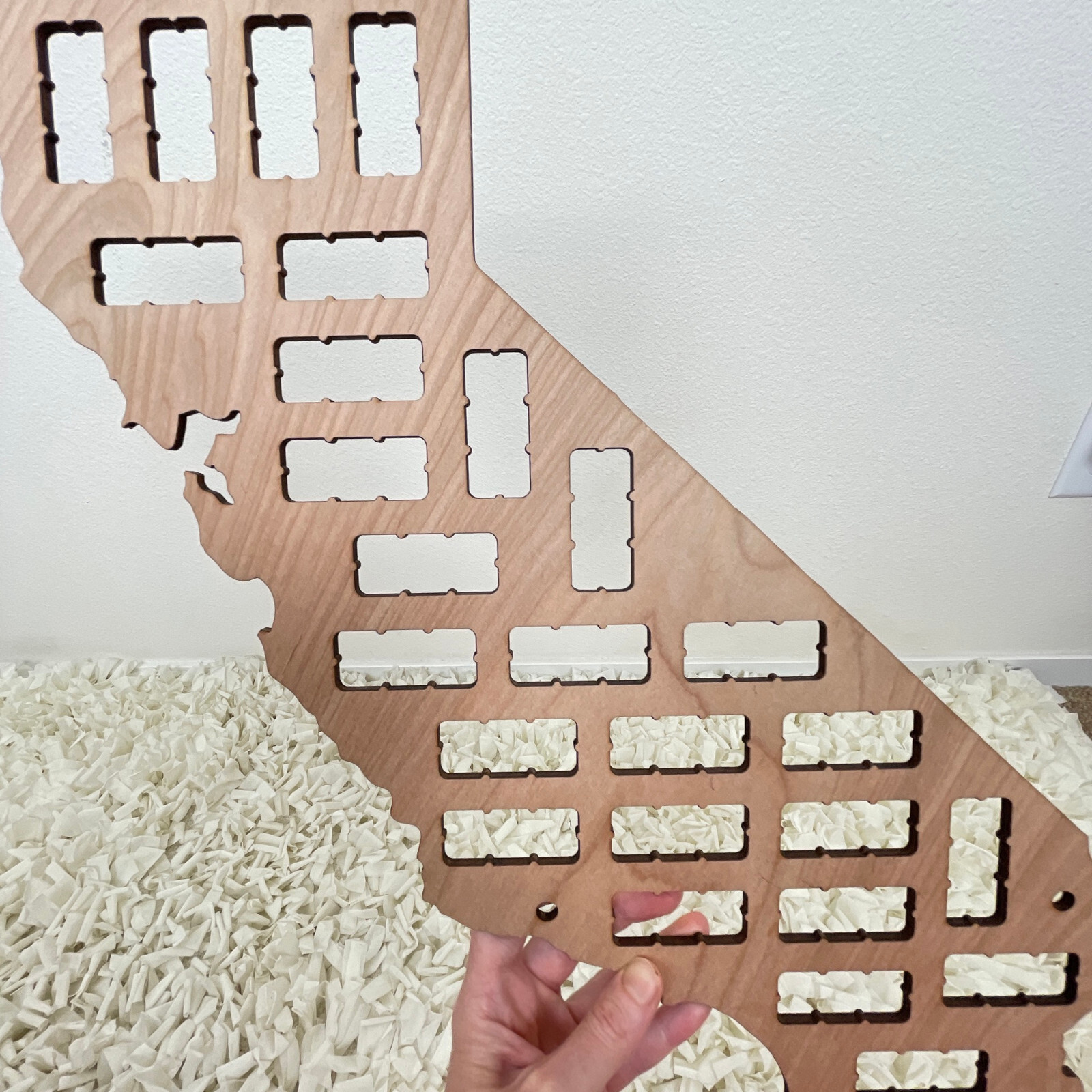 Artist Handmade LASER CUT WOOD CALIFORNIA MAP SIGN Home Decor Picture Souvenir
