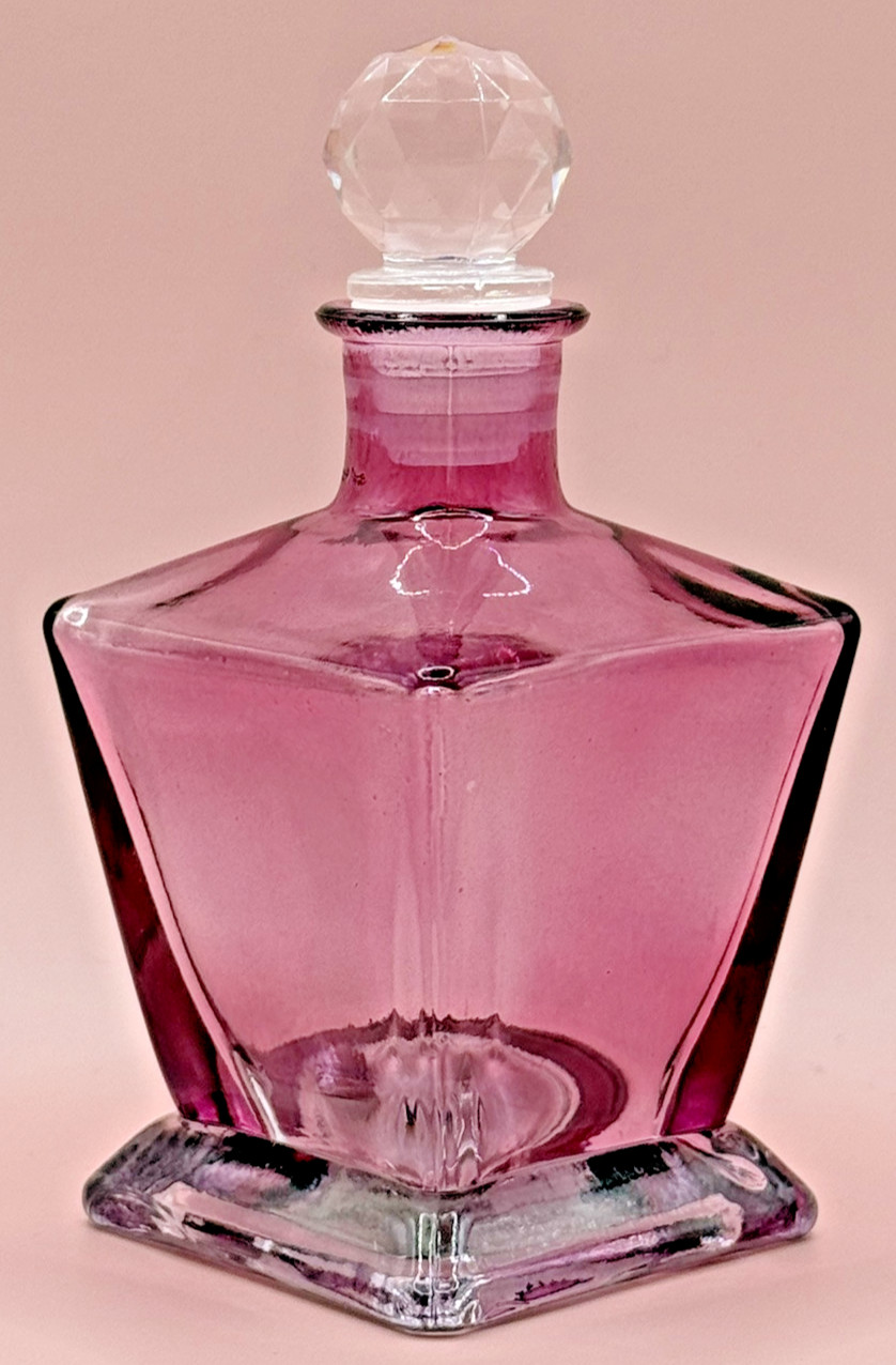 Decorative Lustrous Square Glass Bottles with Stopper, New, 5.5in x 2.25in, CUTE