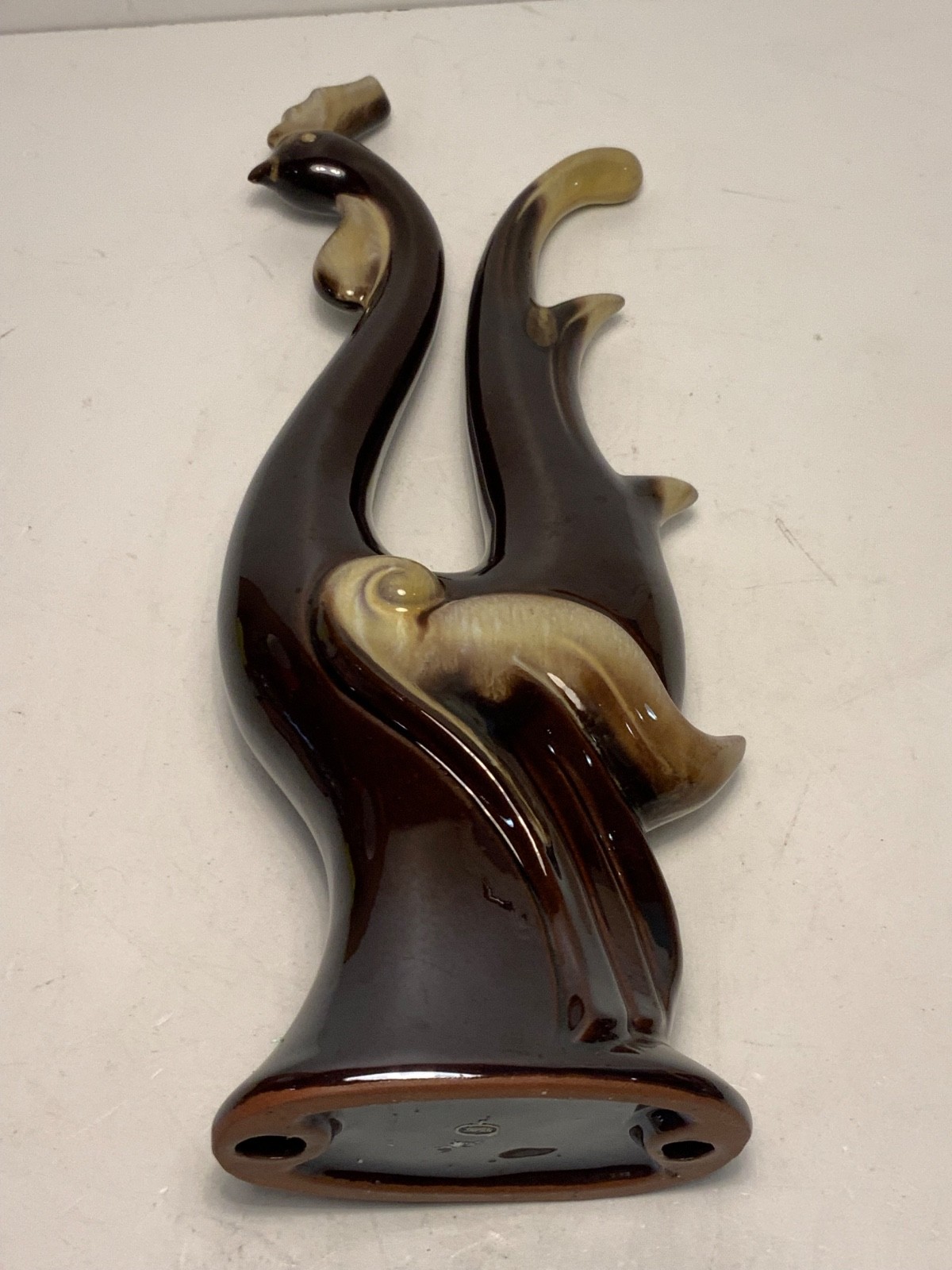 Vintage Primitive Pottery Rooster Statue Japan 12.5 in.