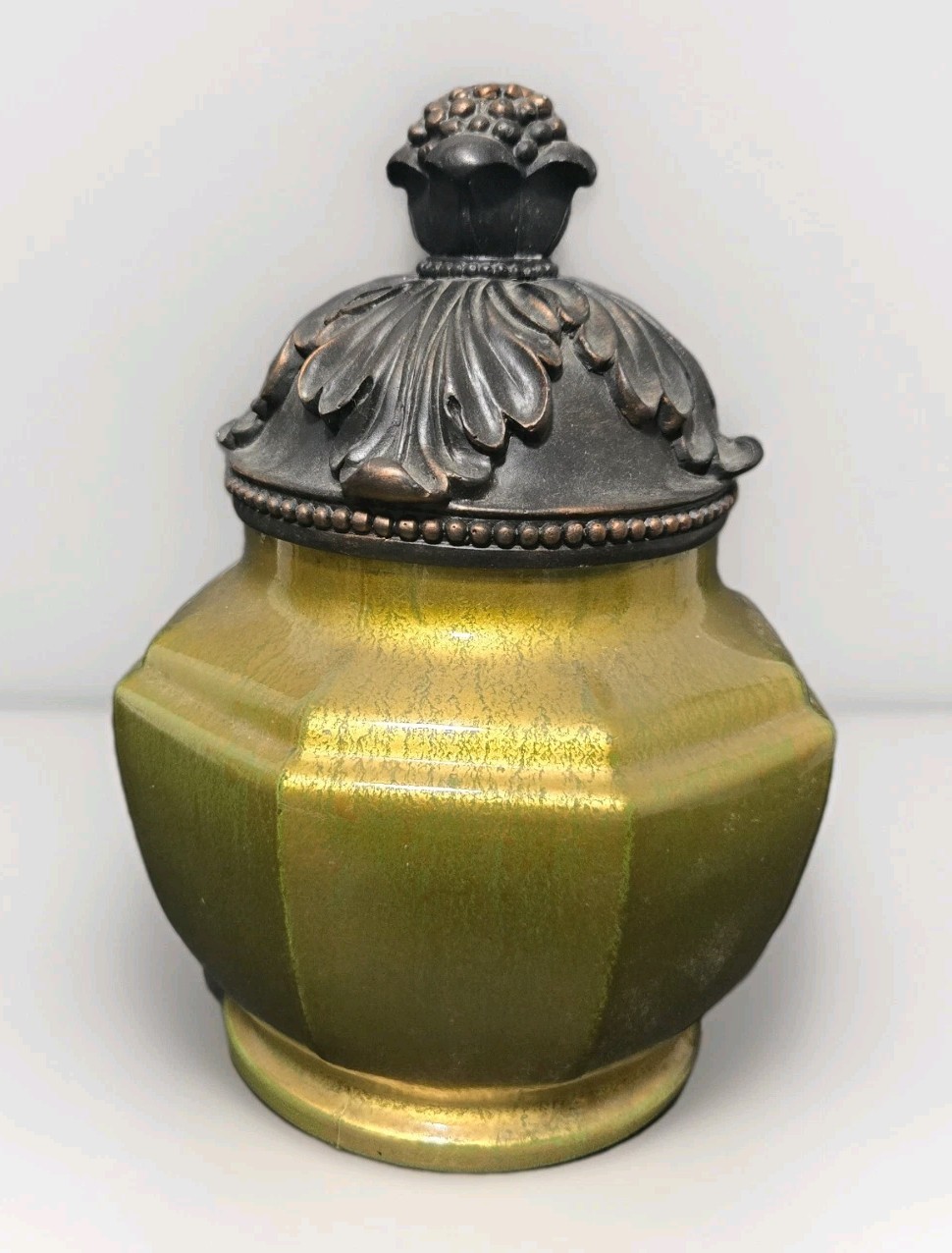 Ornate Ceramic Glass 9&Prime; Vase Jar With Lid Decorative Home Decor Hobby Lobby