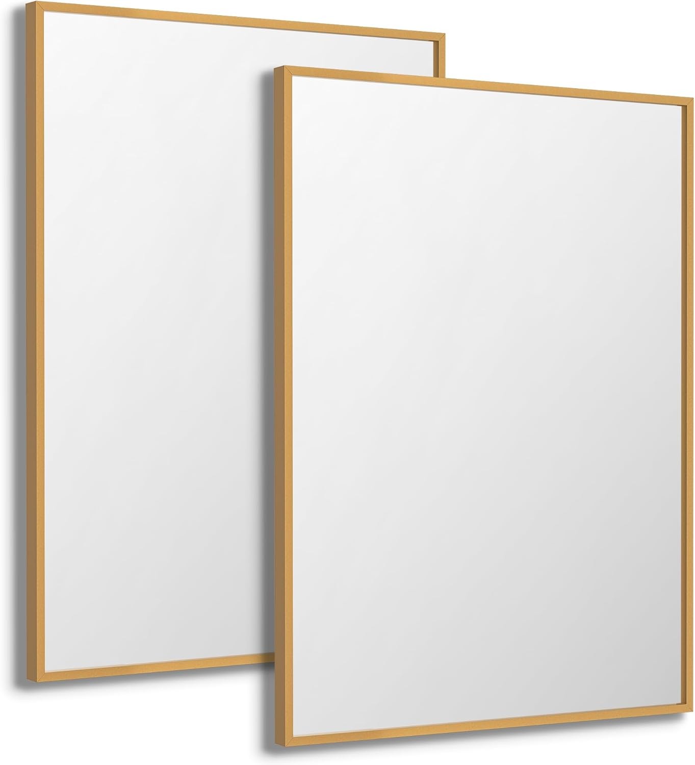 2-Pack 22&Prime;x30&Prime; Matte Gold Vanity Mirror, Wall Mount, Vertical or Horizontal