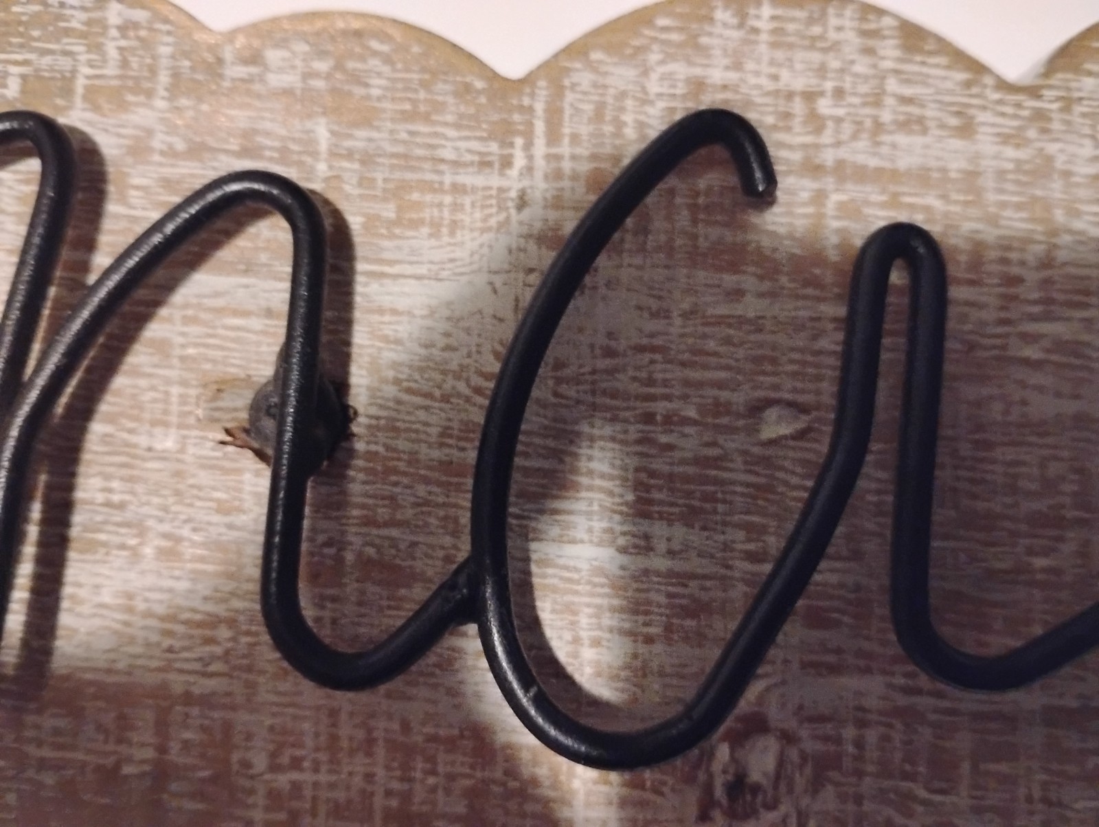 White Washed Rustic Wood & Metal Letters Decor Sign Namaste Wall Art Hanging