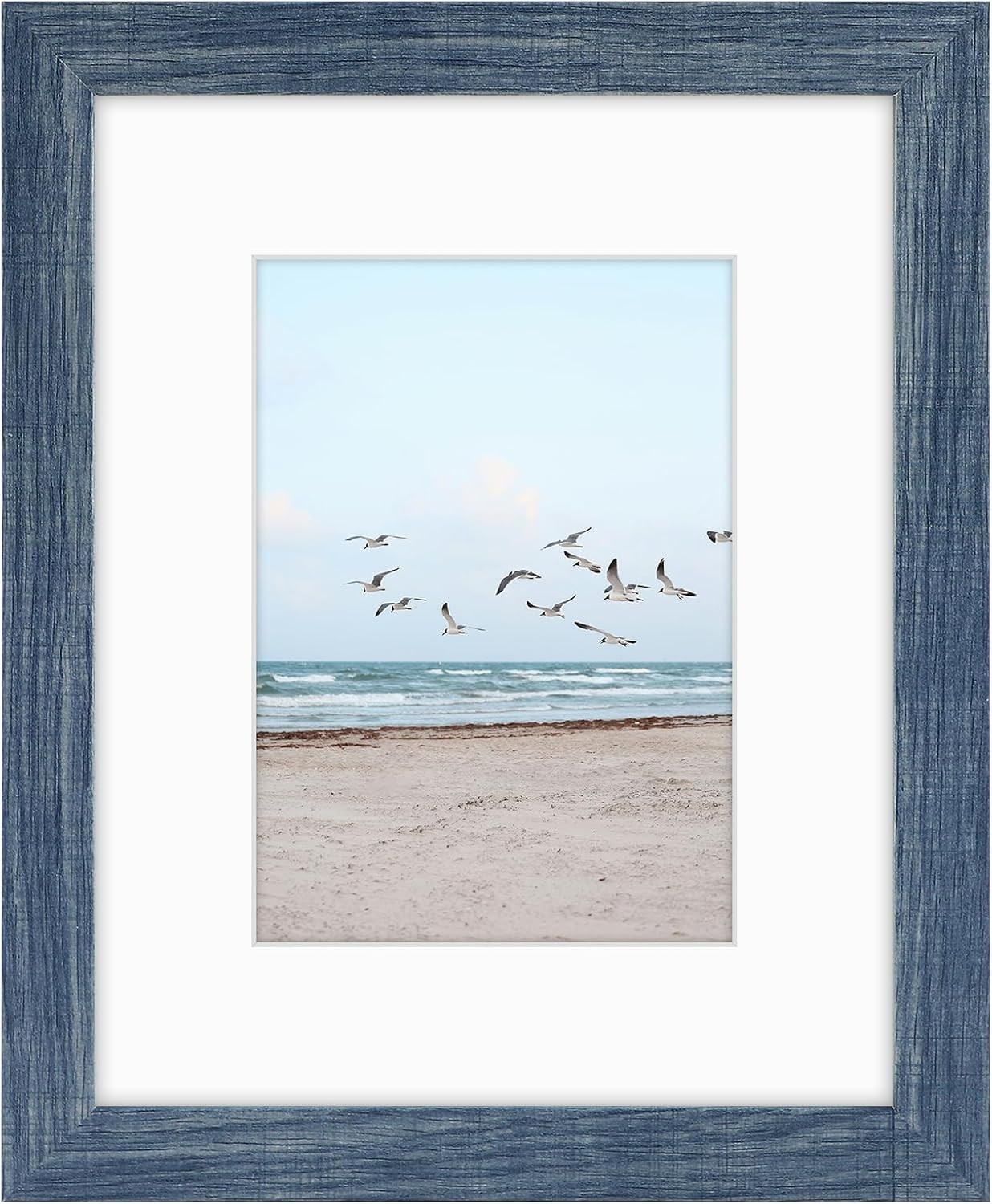 Versatile Blue 8×10 Frame with Removable Mat for Vertical or Horizontal Display