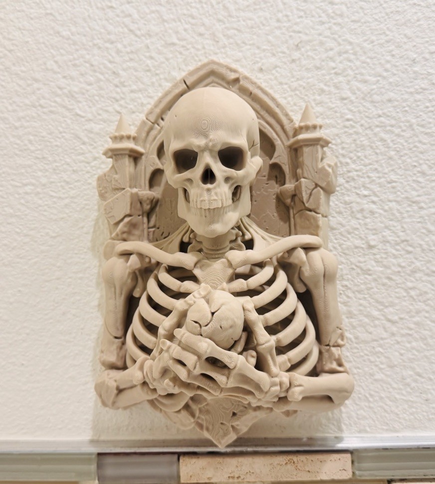Gothic Skeleton Wall Mount 9” Sculpture Bone Style Dark Fantasy Decor Art Mount