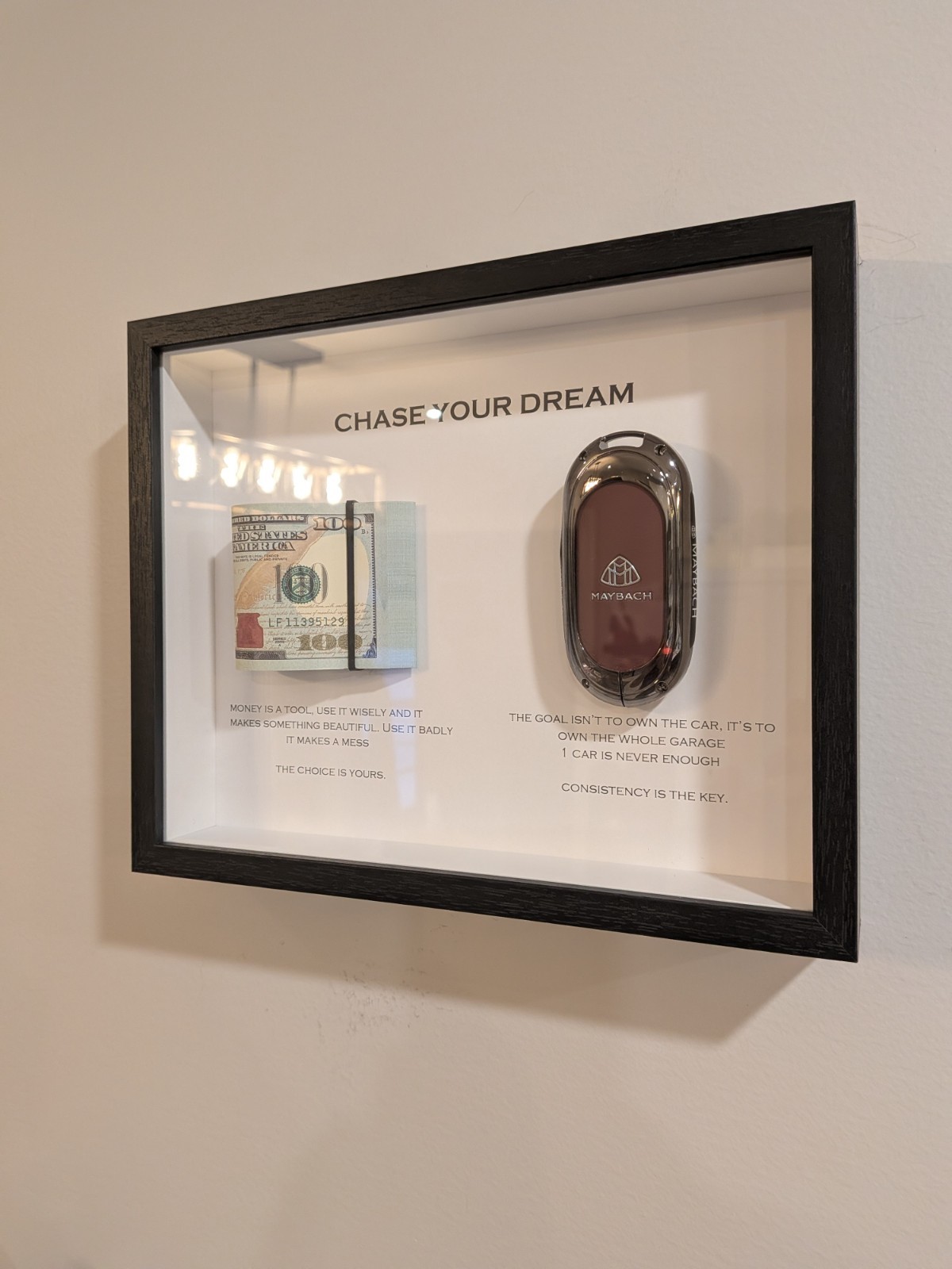 3D Money / Key Wall Art Box Frame