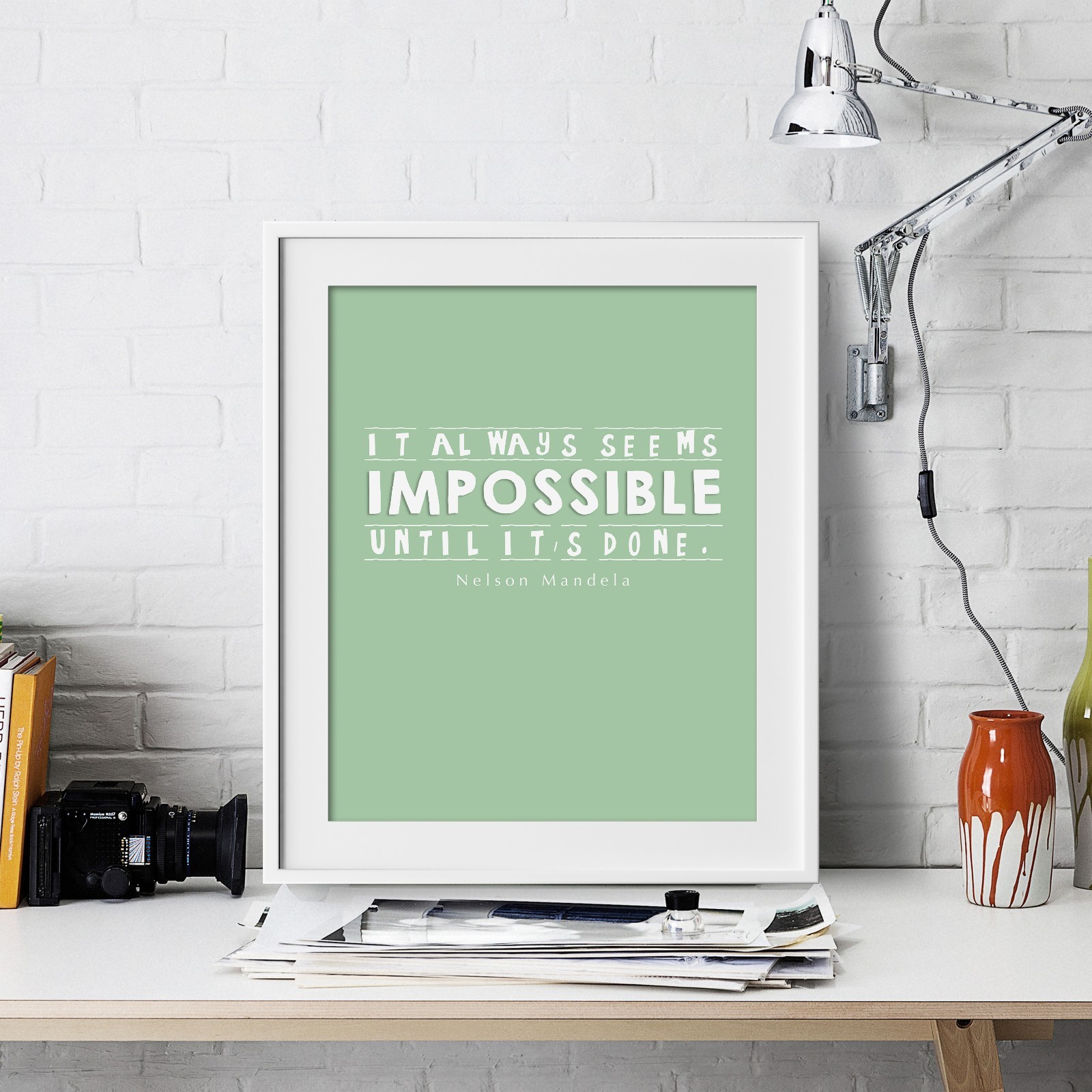 Nelson Mandela Inspirational Wall Art Print Motivational Quote Poster Decor Gift