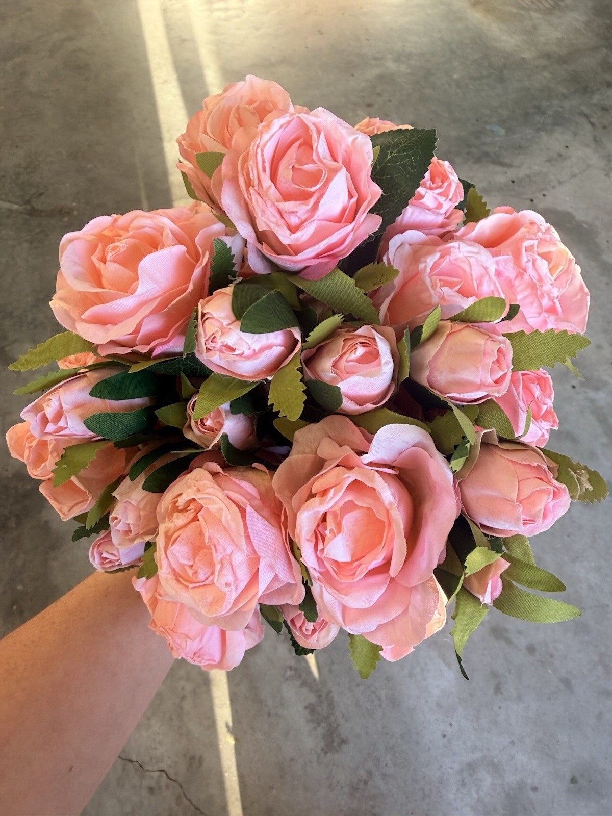 Faux Pink Rose Stems/boquet Artificial Flowers For Wedding/events/crafts/decor