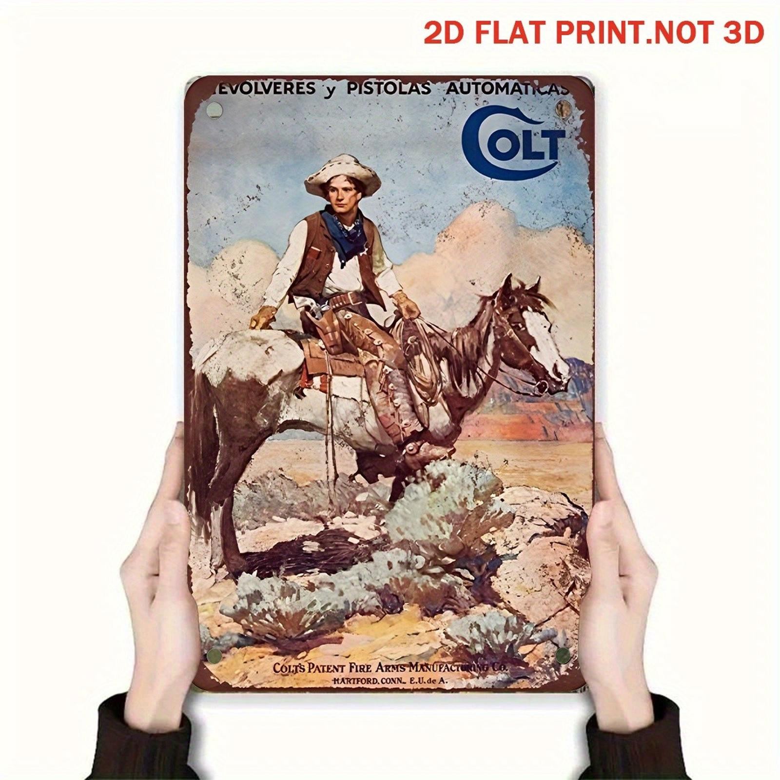 Vintage Cowboy Metal Sign Aluminum 8×12 Inches Funny Western Decor