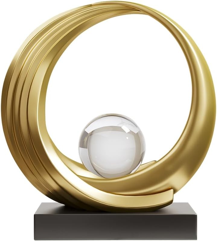 Golden Wave Resin Origami Statue Modern Abstract Home Decoration