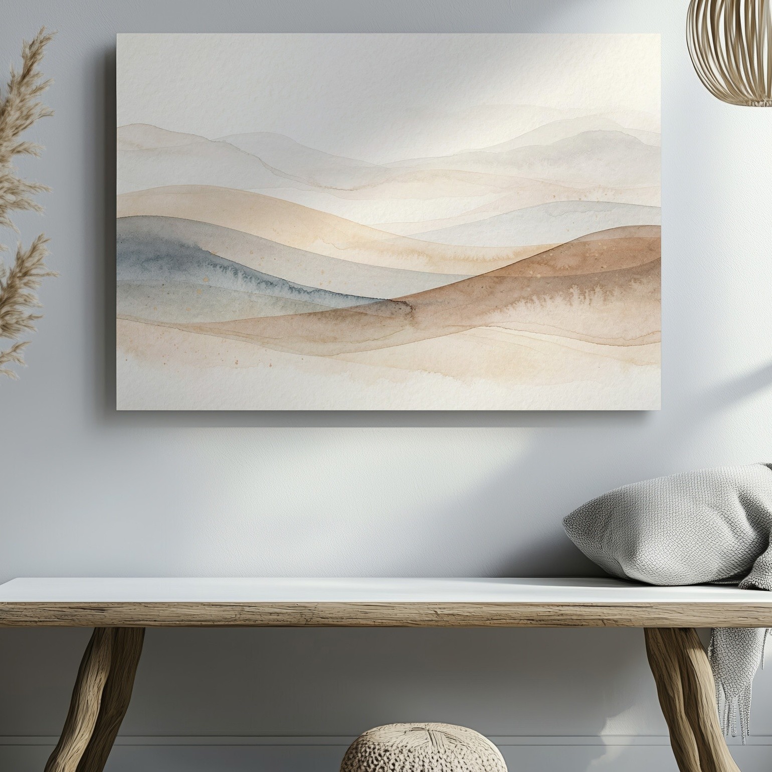 Neutral tones abstract landscape canvas wall art modern minimalist decor print