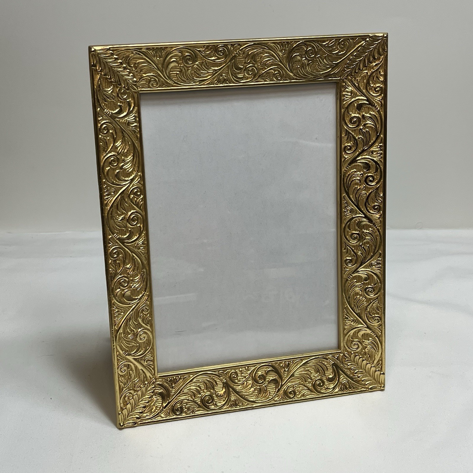 Vintage Gold Tone Metal Frame With Ornate Design For 5×7 Photo By HB Group