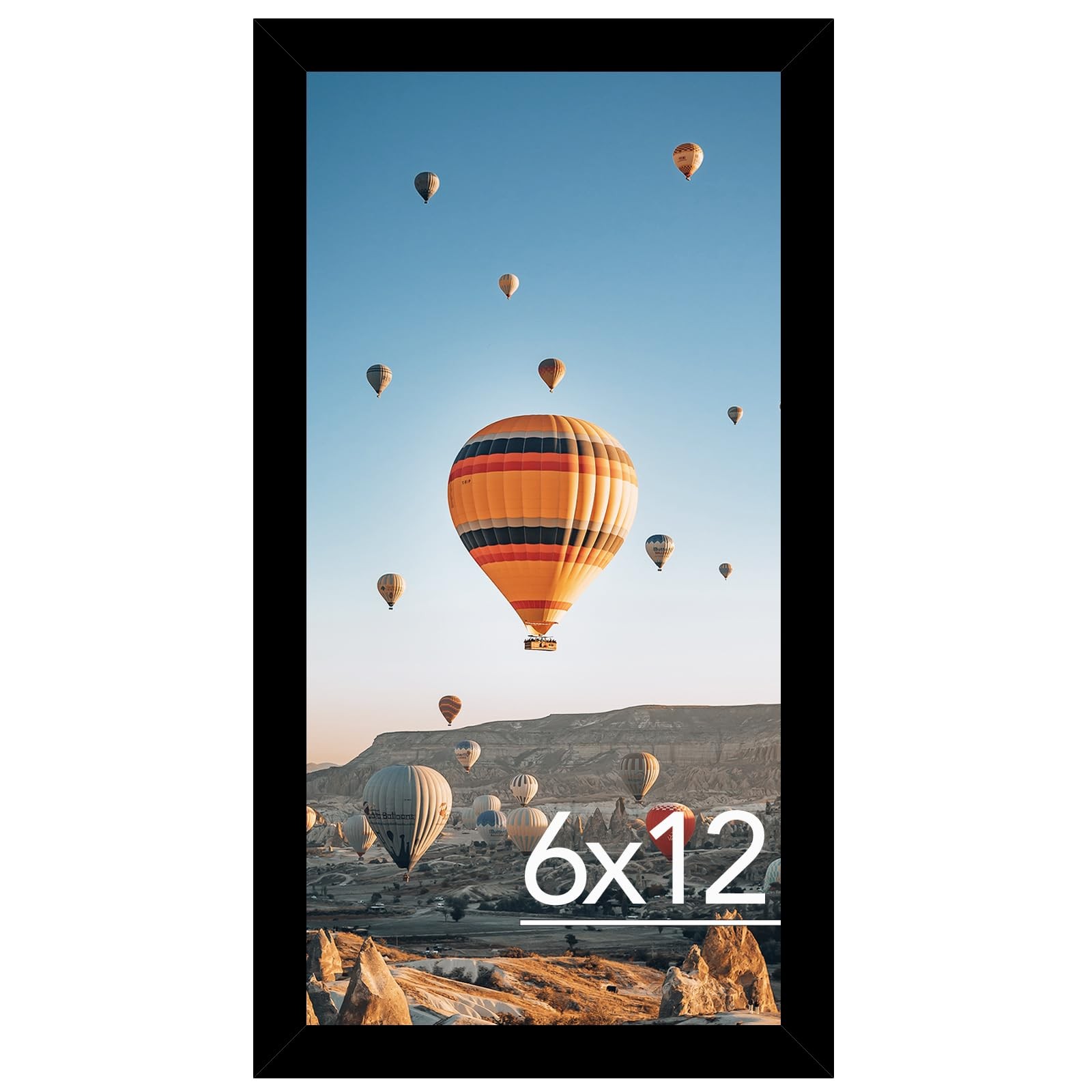 6X12 Picture Frame Black for Wall Hanging, Wall Mounting Horizontally or Vertica