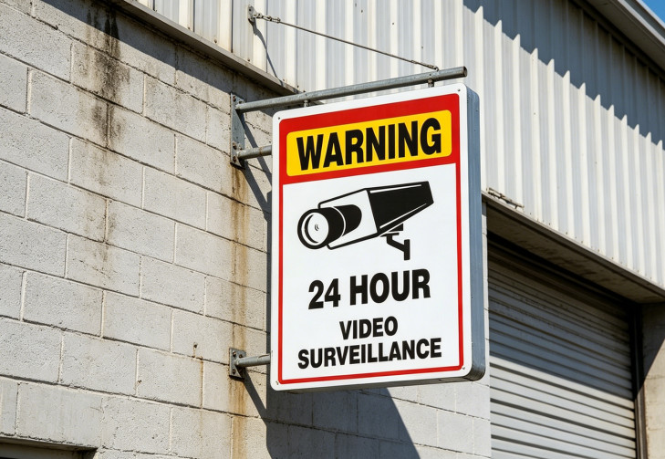 24hr Video Surveillance Warning Sign For Shop Office Factory Apartment Perimeter