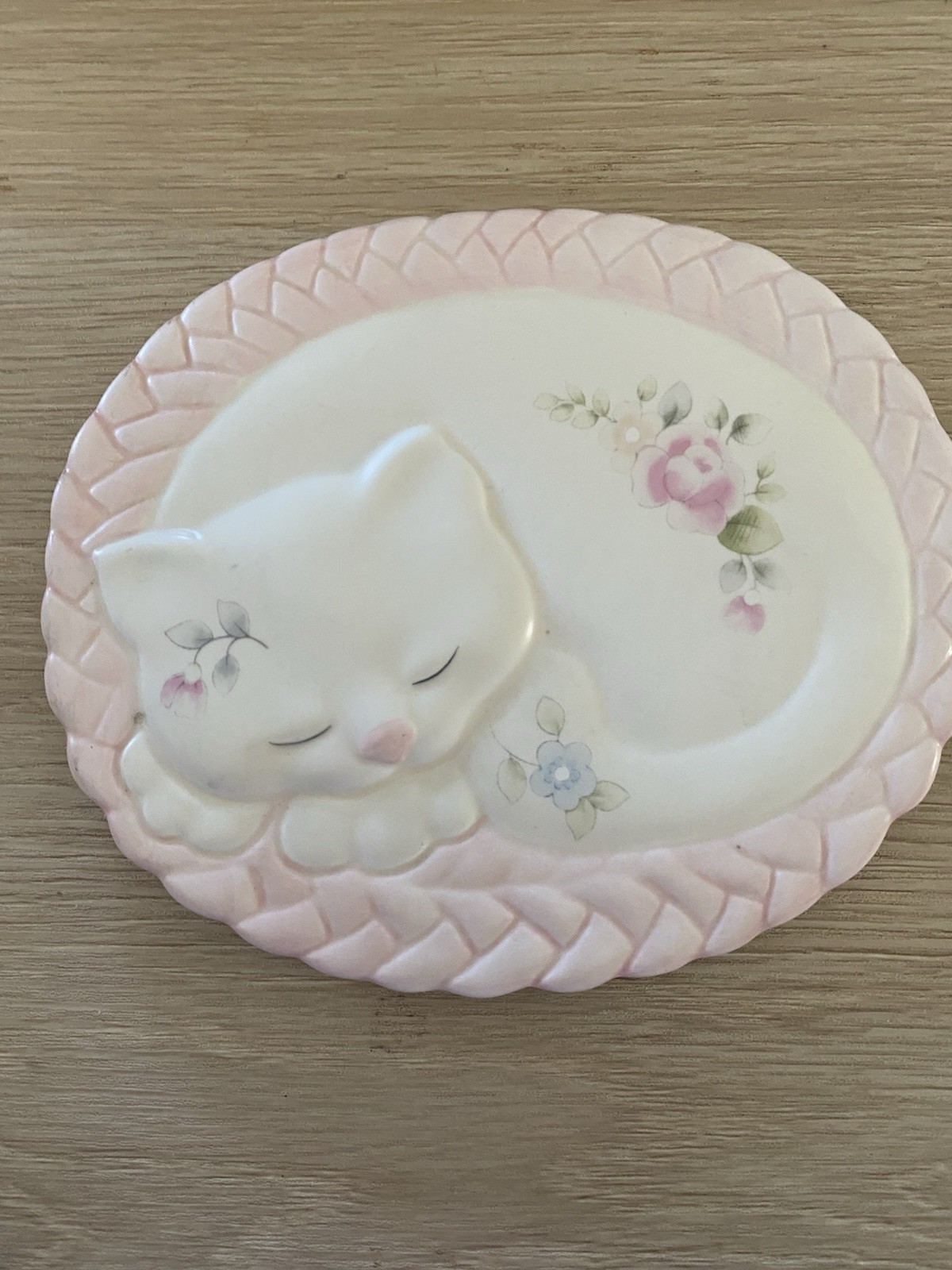 Faltzgraff Vintage Ceramic Cat Wall Hanger Hanging Decor Cottage Core