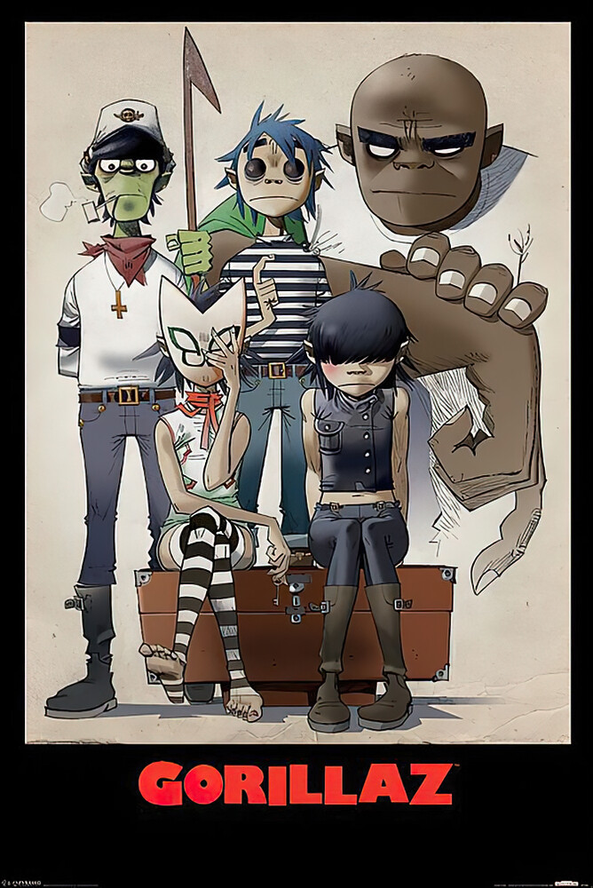 Gorillaz – Music Poster (All Here – The Gang / Comic Characters) (Size 24 X 36&Prime;)