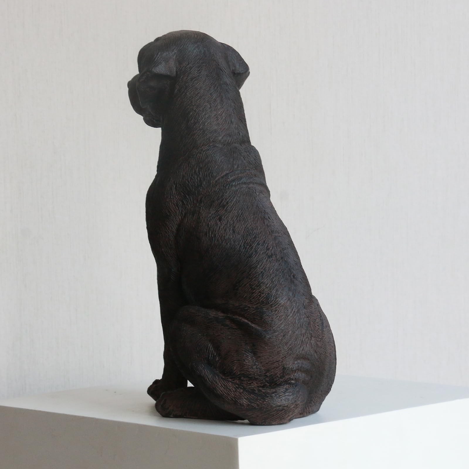 Black Lab Statue 11.5&Prime; Resin Sitting Dog Figurine Home Decor – Modern Puppy