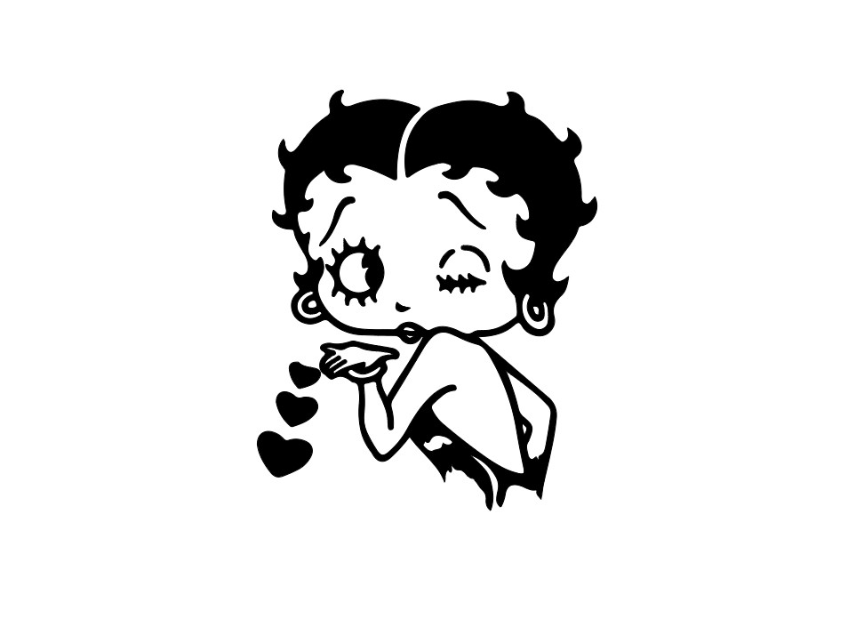 Betty Boop Kiss Vinyl Decal Sticker -Multiple Colors & Sizes- FREE SHIPPING