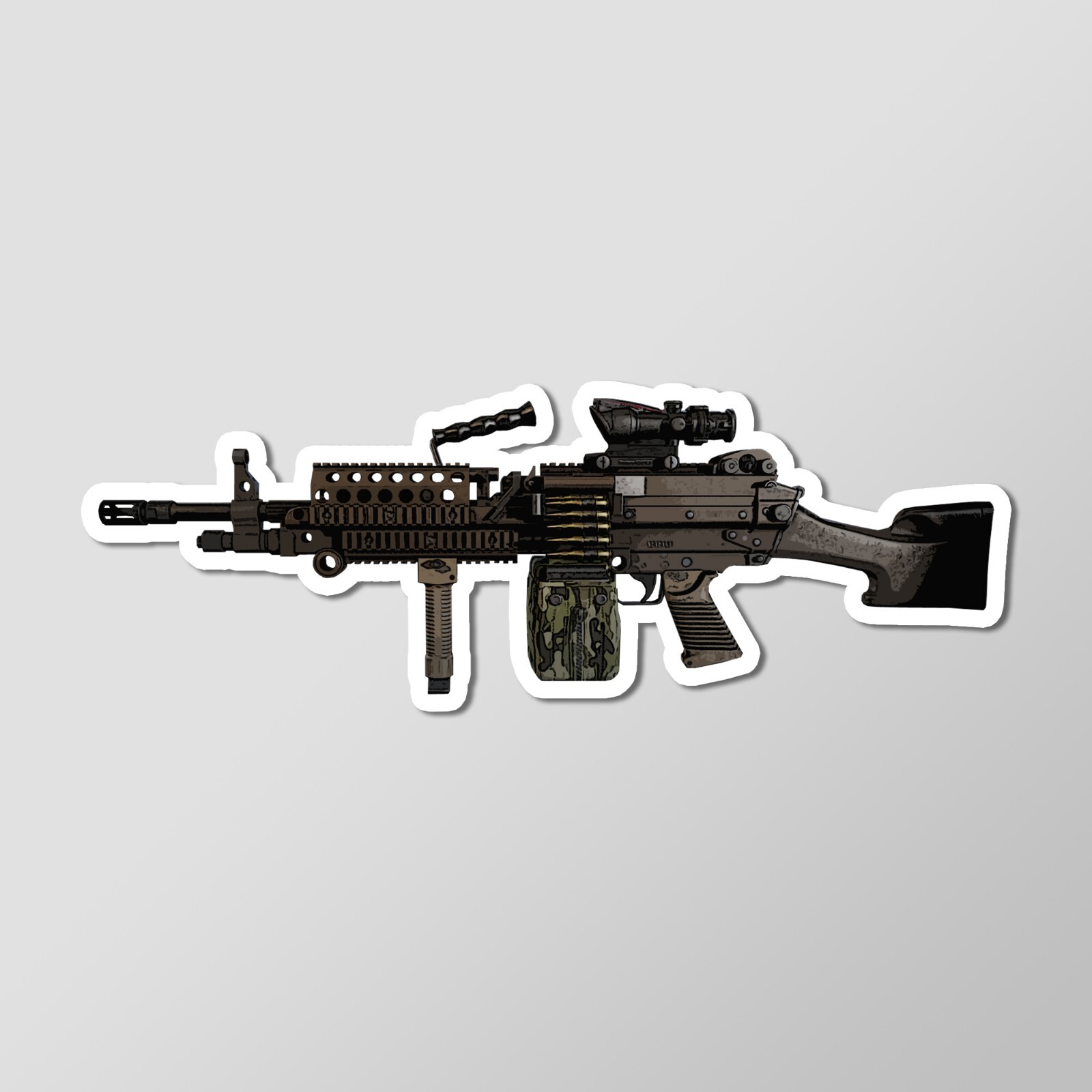 MK46 MOD 0 Light Machine Gun Art – Laptop Sticker Vinyl 4&Prime; Wide