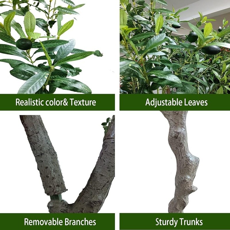 Realistic Artificial Olive Tree Indoor Plant Easy Care Decoration 1789 Leaves US