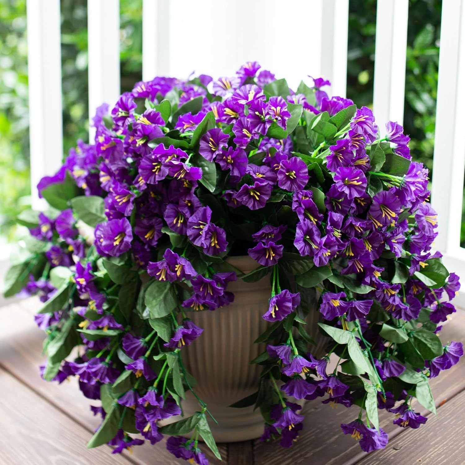 Artificial Fake Hanging Flowers Plants for Outdoor outside Summer Decoration, 2P