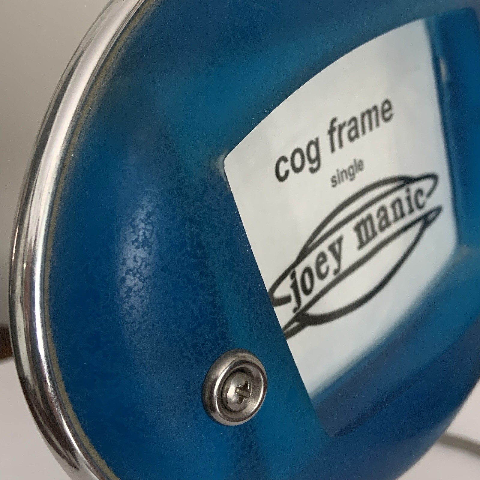 Joey Manic Picture Frame Single Cog Frame Blue Vintage 1990s Designer Decor