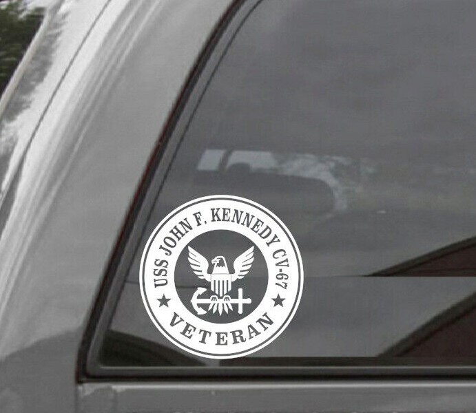 USS JOHN F. KENNEDY CV-67 VETERAN Vinyl Window Decal U.S. NAVY