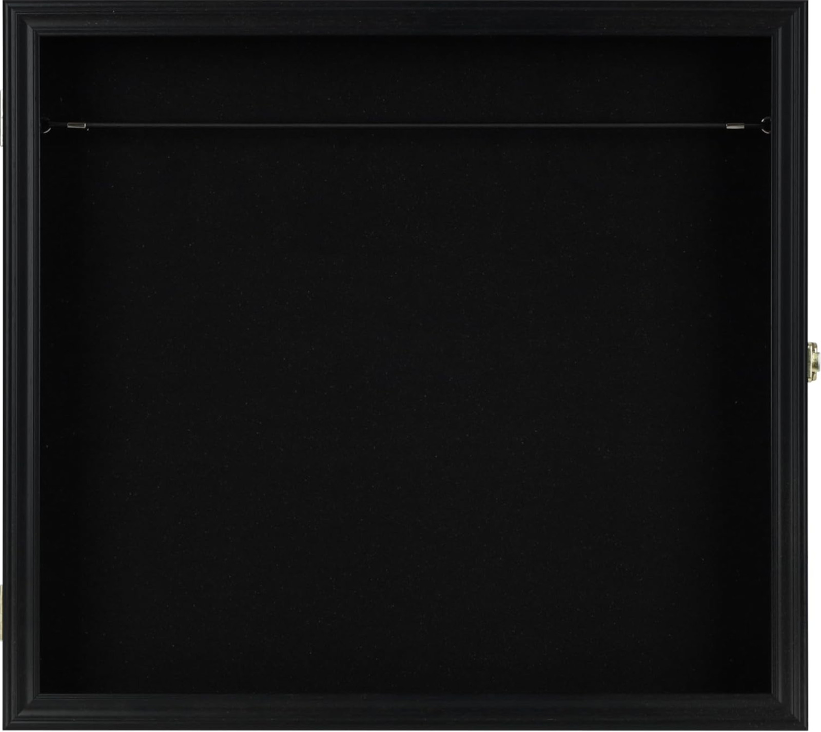 Mini Baseball Bat Display Case 18&Prime; Black Wall Mount MLB Rack Solid Wood Cabinet