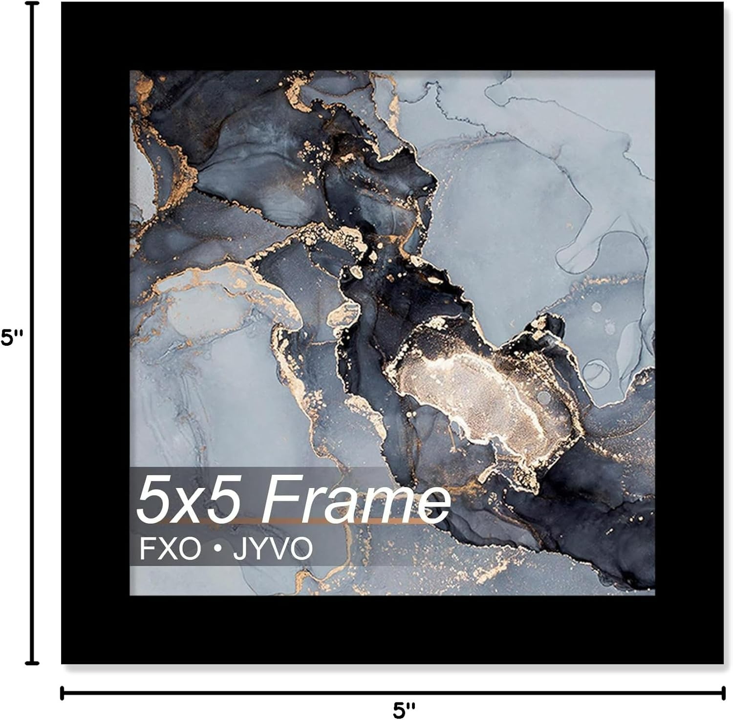 Lightweight 5×5 Modern Black Frame for Photos – Perfect Gift for Mothers Day