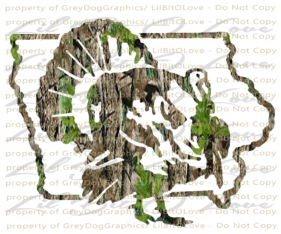 Camouflage Camo Iowa Turkey Hunter Hunting Vinyl Decal Sticker Gobbler