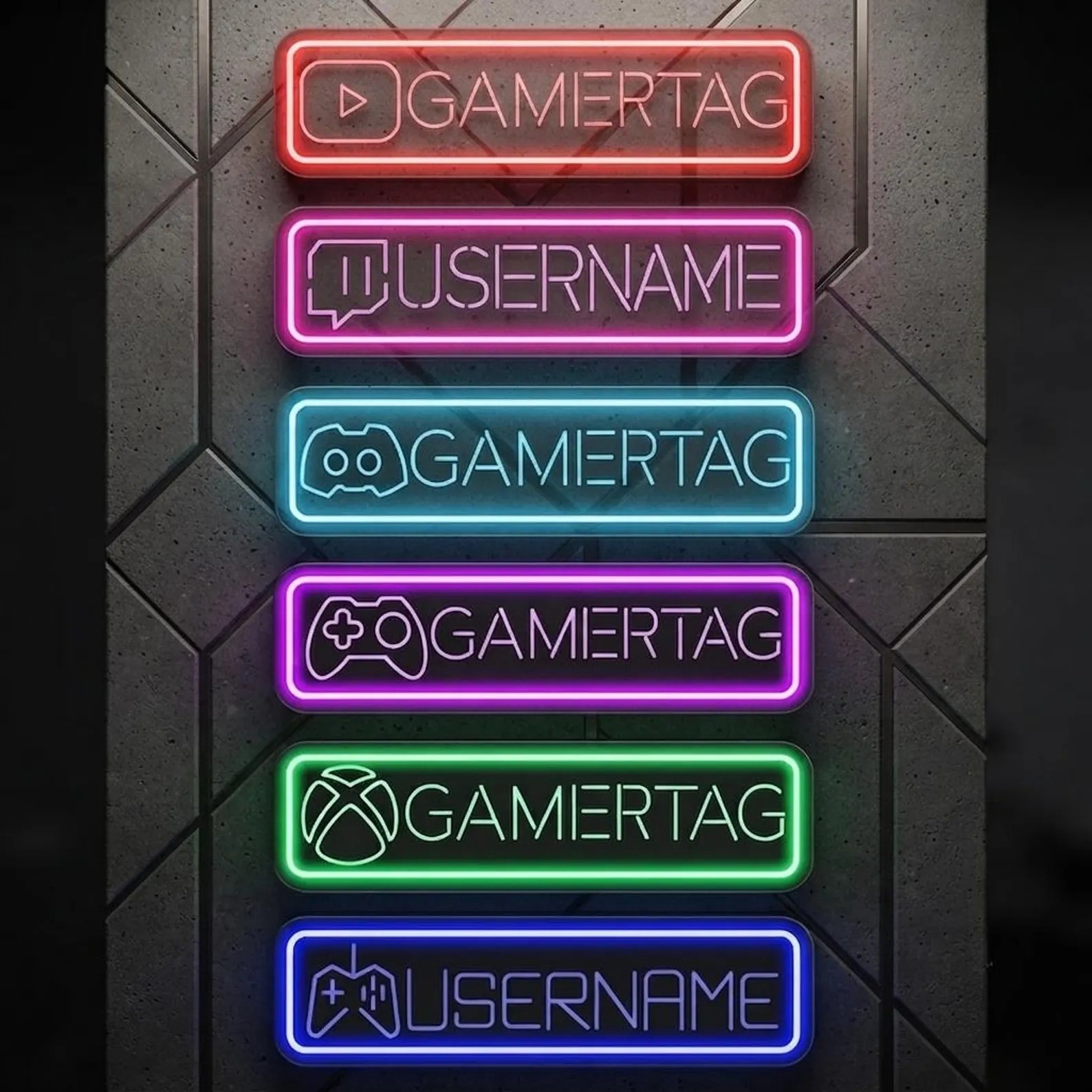 Custom Gamer Name Neon Sign Personalized Gamer Tag Sign Gaming Room Wall Decor