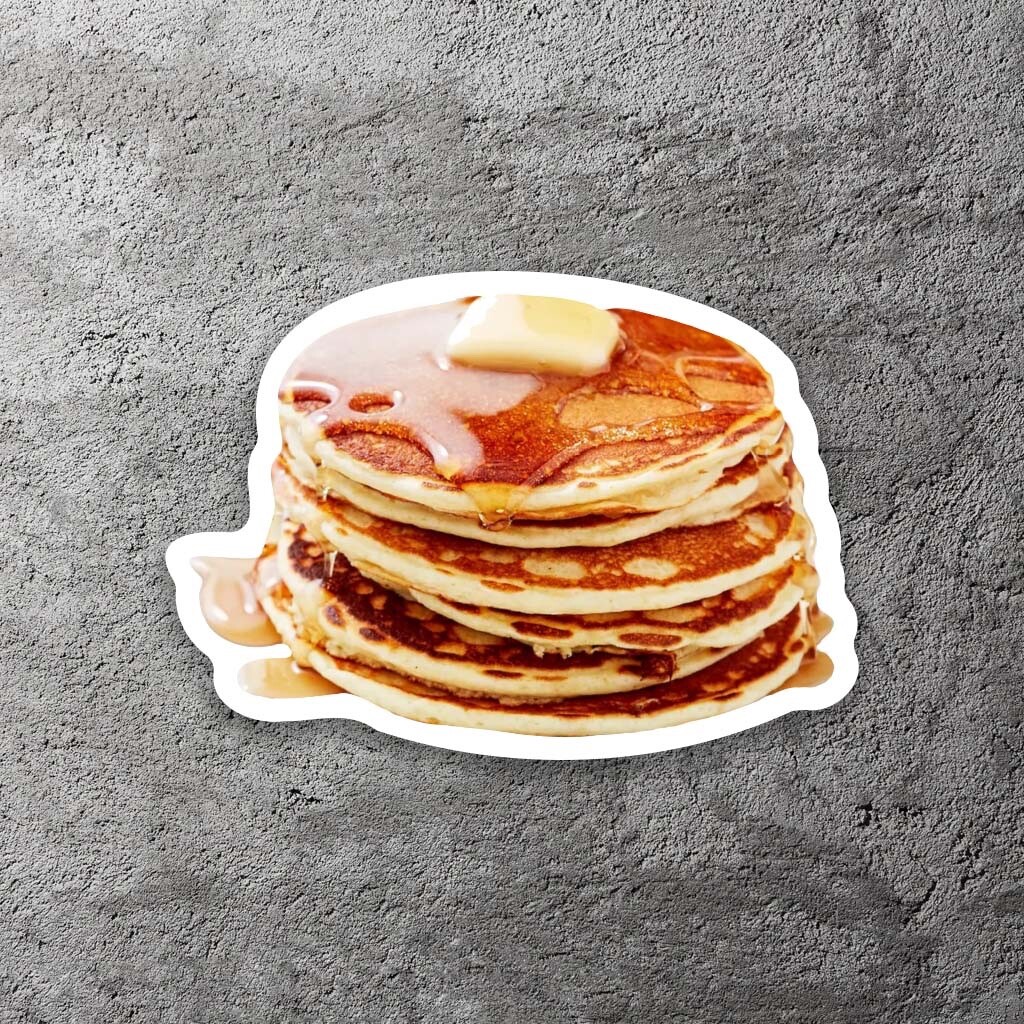 Pancake Stack Pancakes Vinyl Sticker 3.5&Prime; Wide – Includes Two Stickers