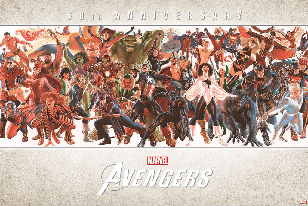 Marvel&rsquo;s Avengers – Comic Poster (60th Anniversary by Alex Ross) (Size 24 x 36&Prime;)