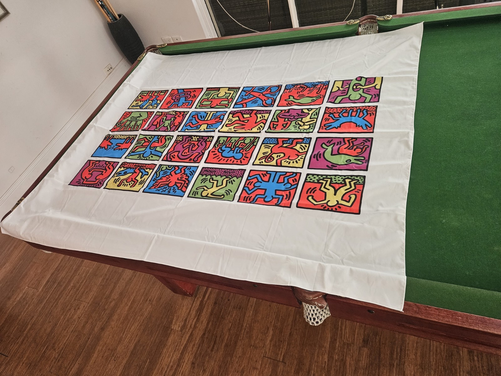 Keith Haring Retrospective 1889 Art Tablecloth Banner Flag Wall Hanging Fabric