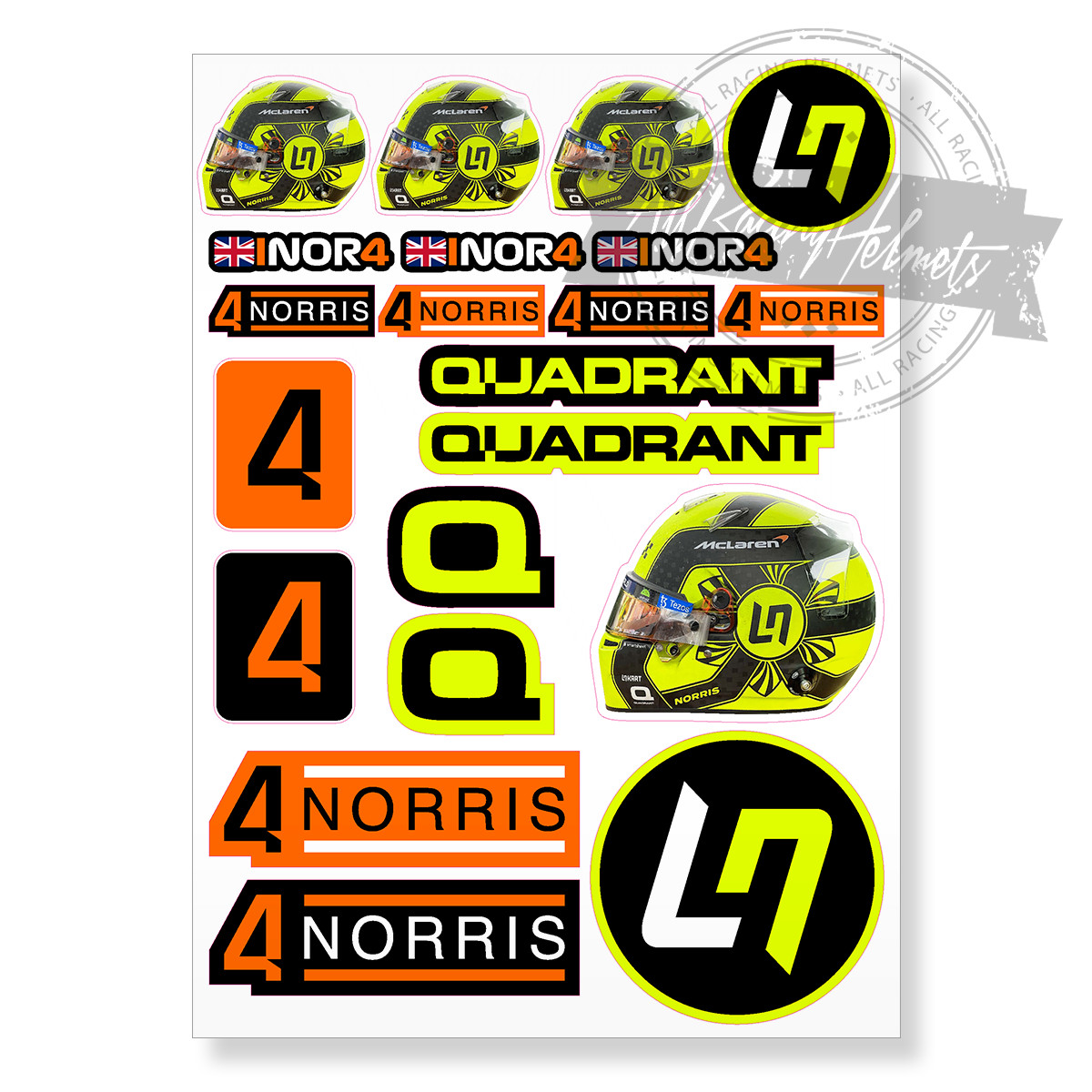 Lando Norris F1 Formula One A4 Printed Vinyl Decal Sticker High Quality Kit