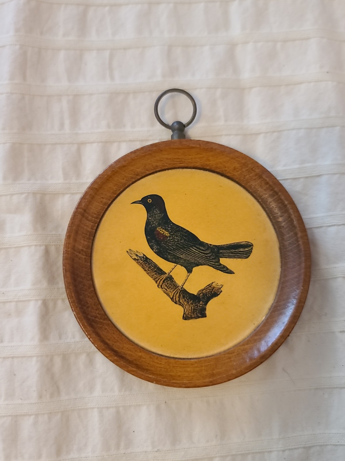 Vintage MCM Bird Wood Wall Plaque Cottage Core Decor 3.5&Prime;