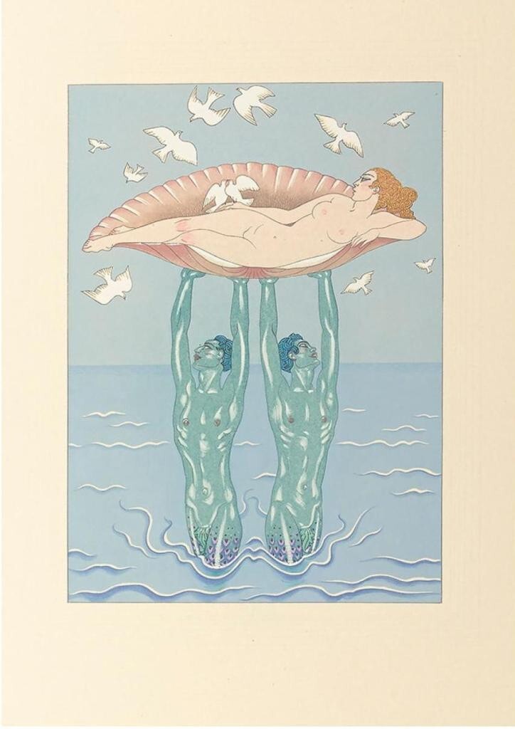 Aphrodite Georges LePape 1926 Art Deco Mythological Illustration Print to Frame