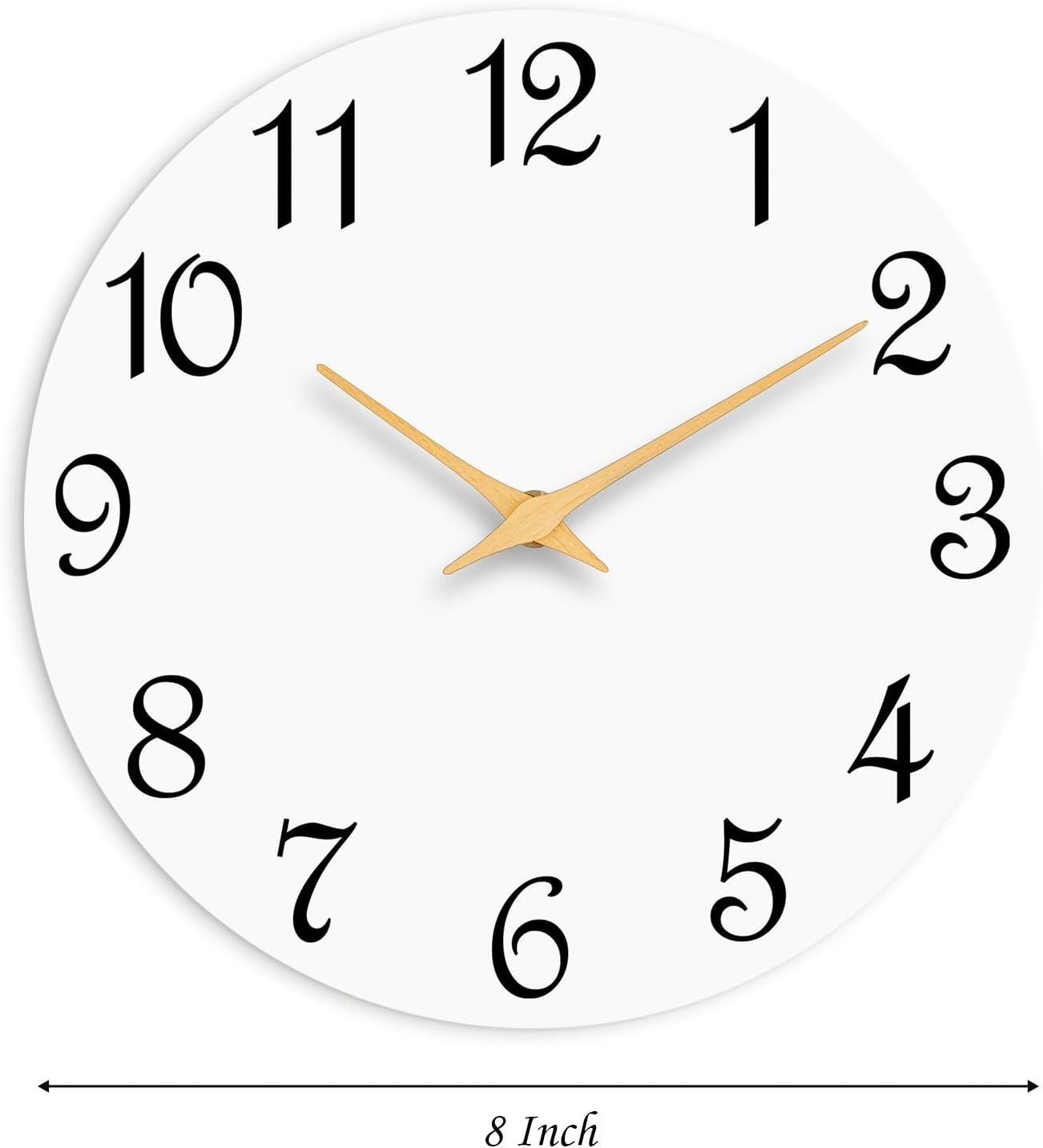 8-Inch Round Silent Clock – Modern Design for Living, Kitchen & Office Spaces