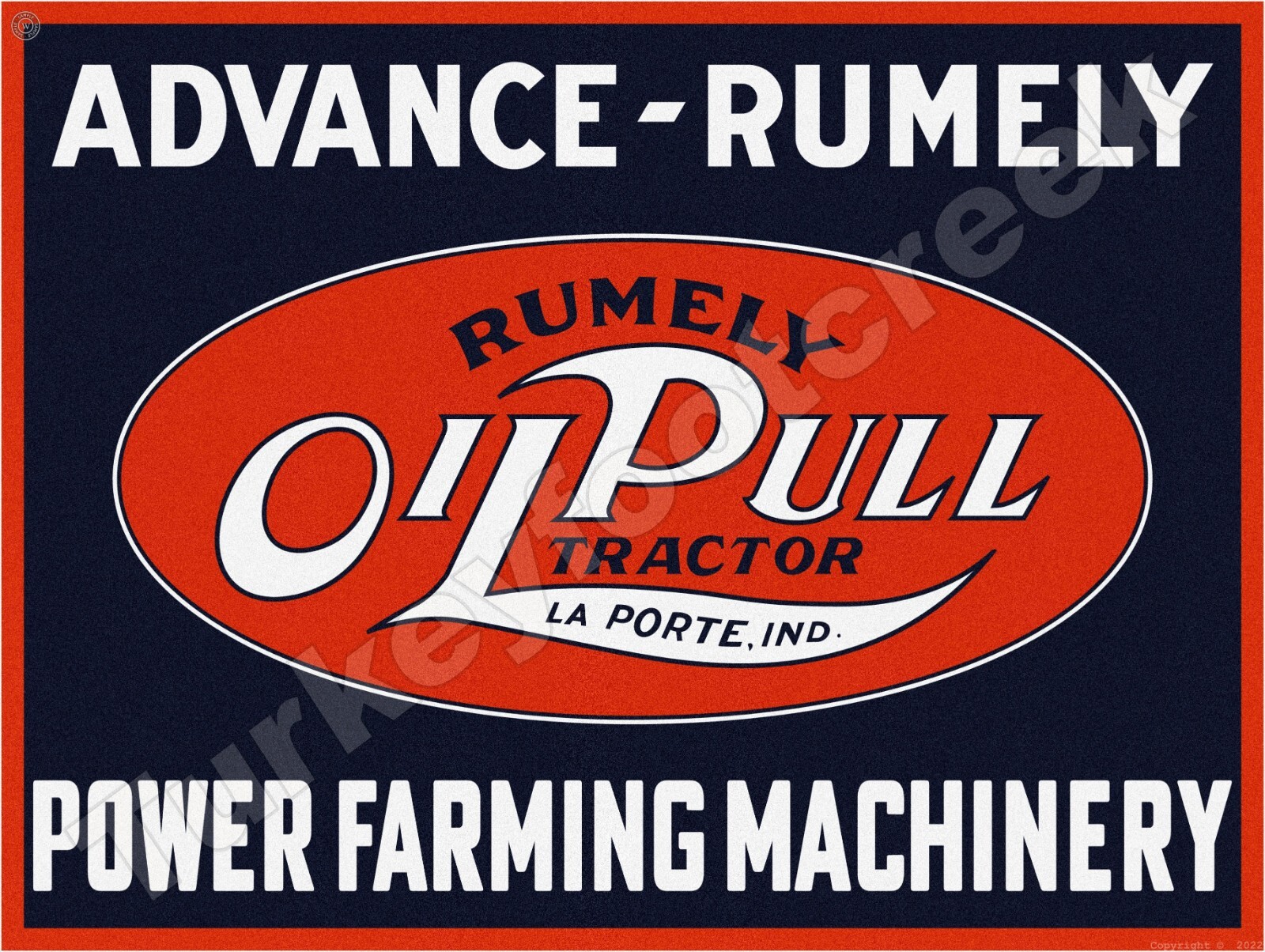 Advance-Rumely Oil Pull Tractor 18&Prime; x 24&Prime; Metal Sign