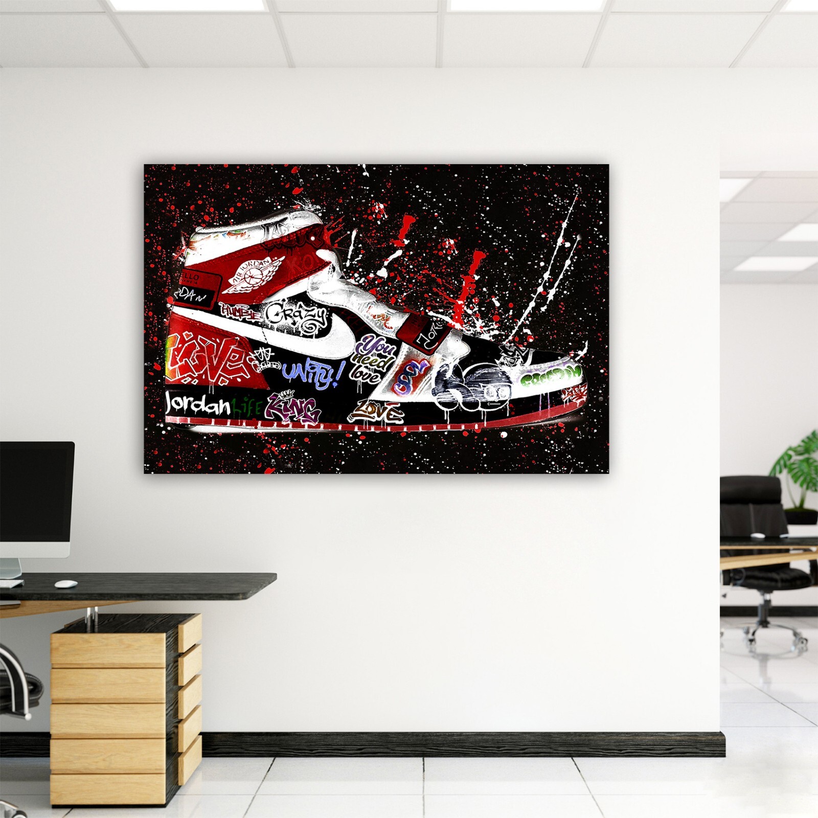 Jordan Shoe Hype Sneaker Canvas Wall Art Abstract Poster Ready to Hang Gift