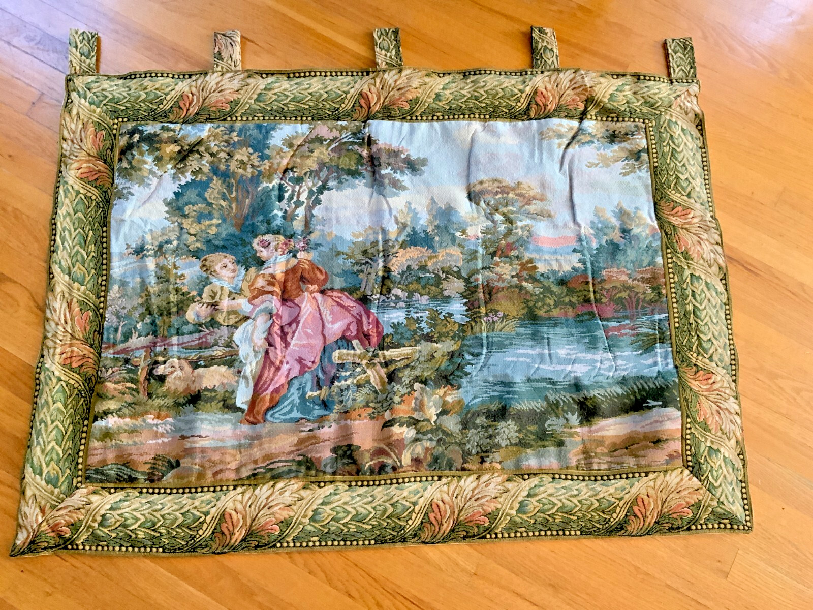Woven nature people Tapestry 50&Prime; x 36&Prime; loops for hanging cotton/polyester