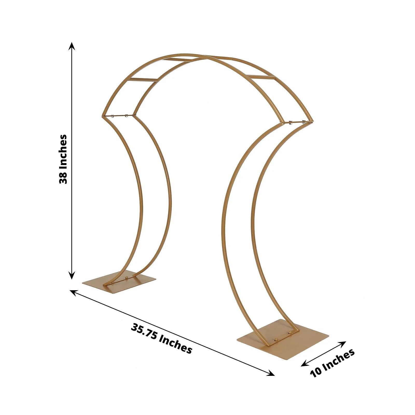 GOLD 38&Prime; Curvy Metal Flower Arch STAND Wedding Table Centerpiece Party Events