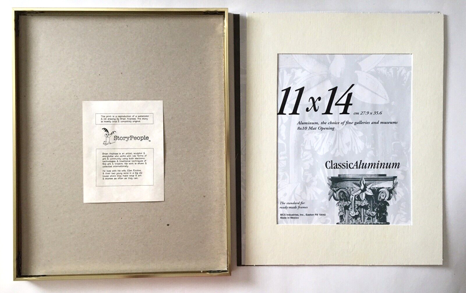 Vintage Framed Print Story People Brian Andreas “Comfort” 1995 Dbl Mat 11×14