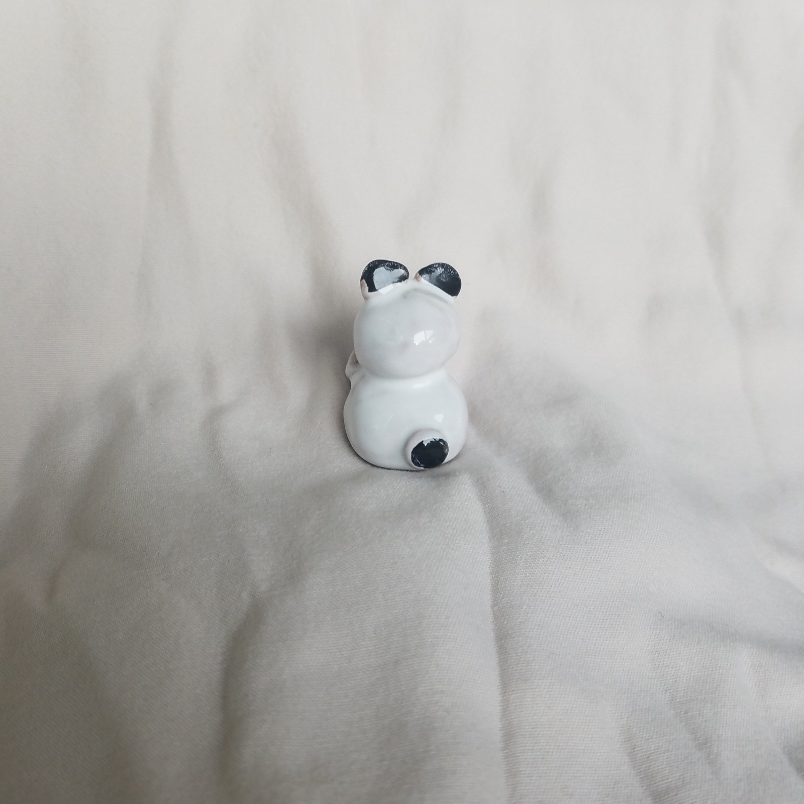White bear Ceramic figurines Animal lover Fairy Garden Miniatures Dioramas