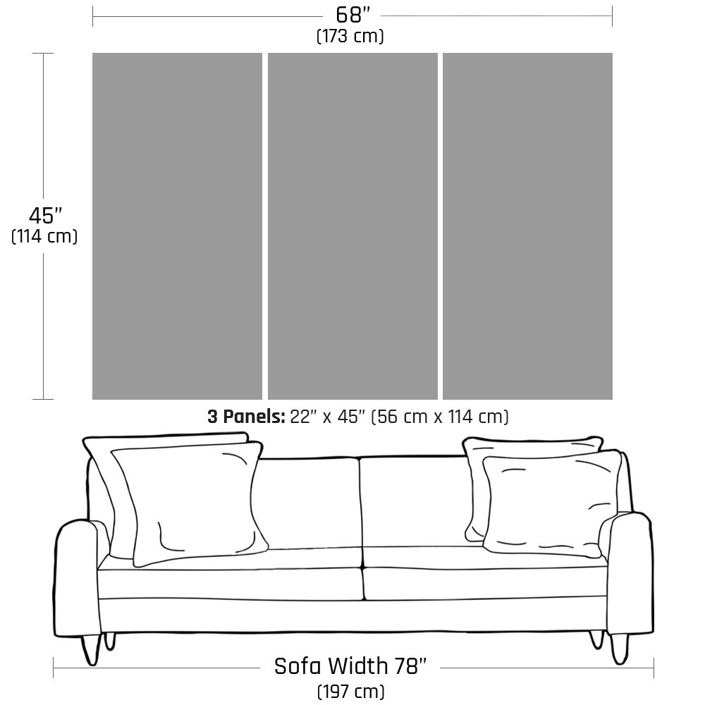 3 Piece Framed Canvas Multi Panel Art – Blue Bliss Modern Wall Decor