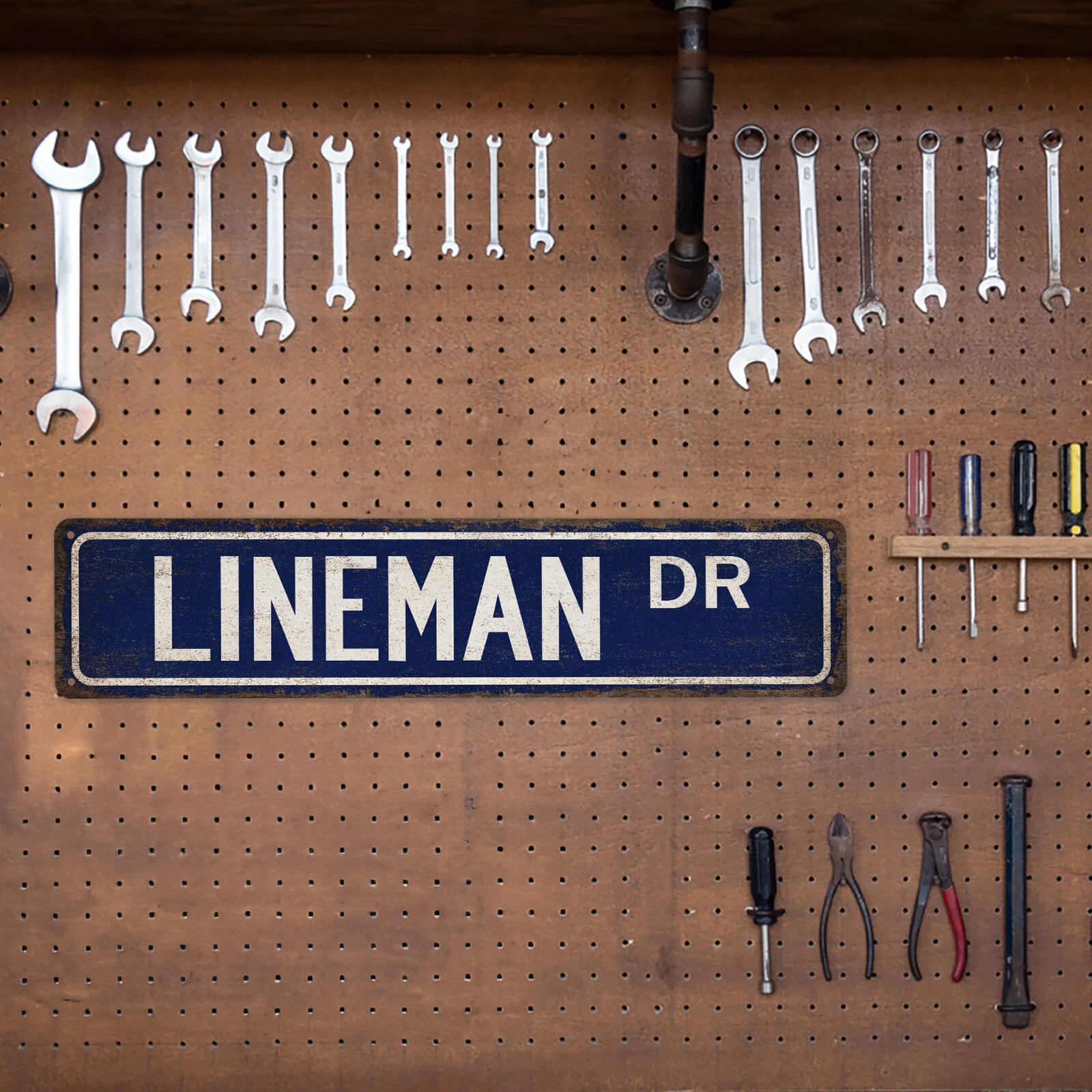 Lineman Street Sign Electrical Worker Electrician Construction Line 104180021008