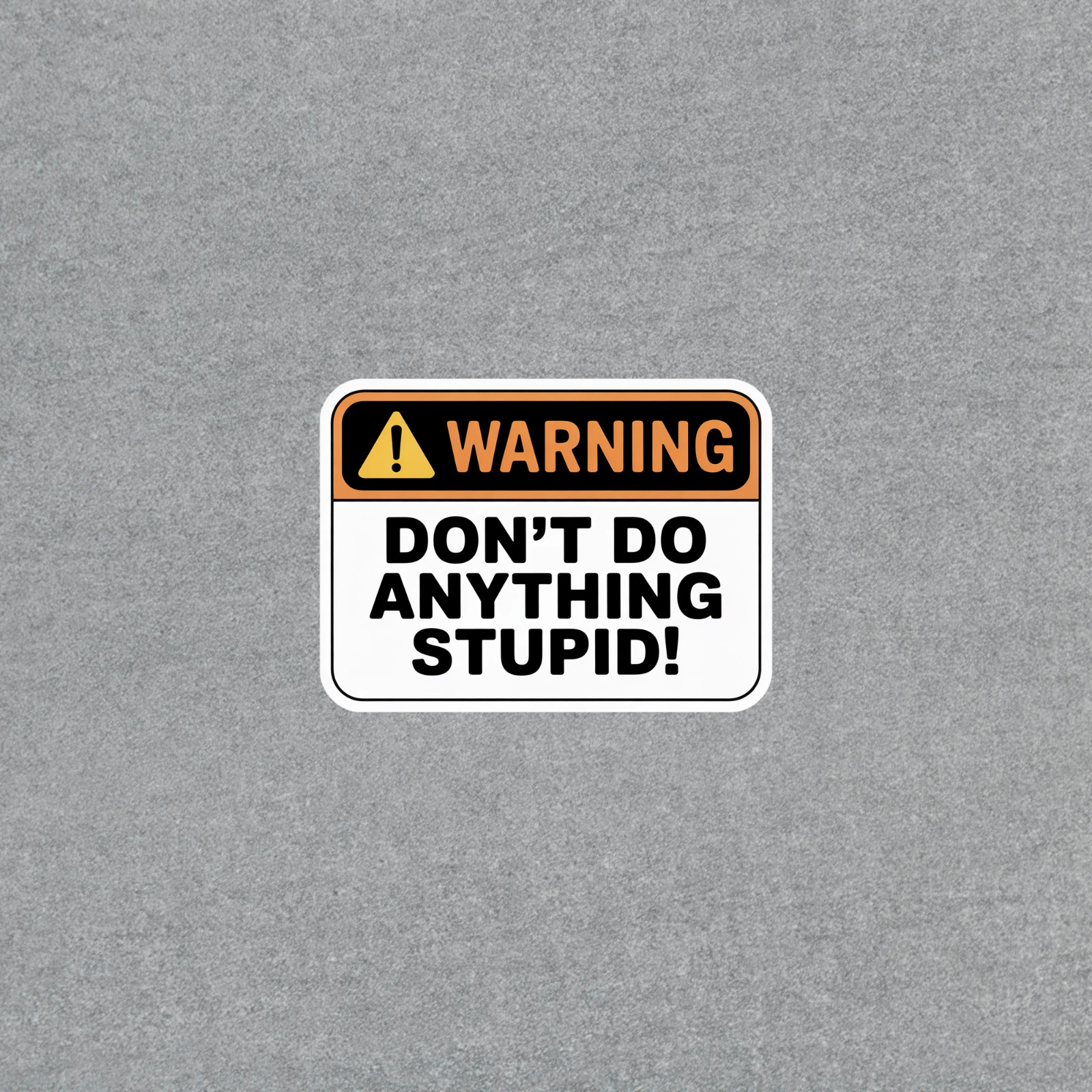Funny Warning Sticker – Don&rsquo;t Do Anything Stupid Humor Decal #6713